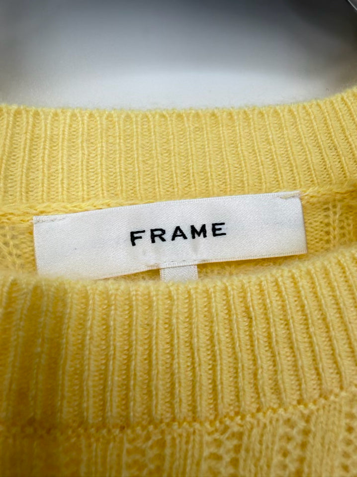 FRAME The Cashmere Sunbeam Wmn's Size S Canary Cashmere Sweater NWT