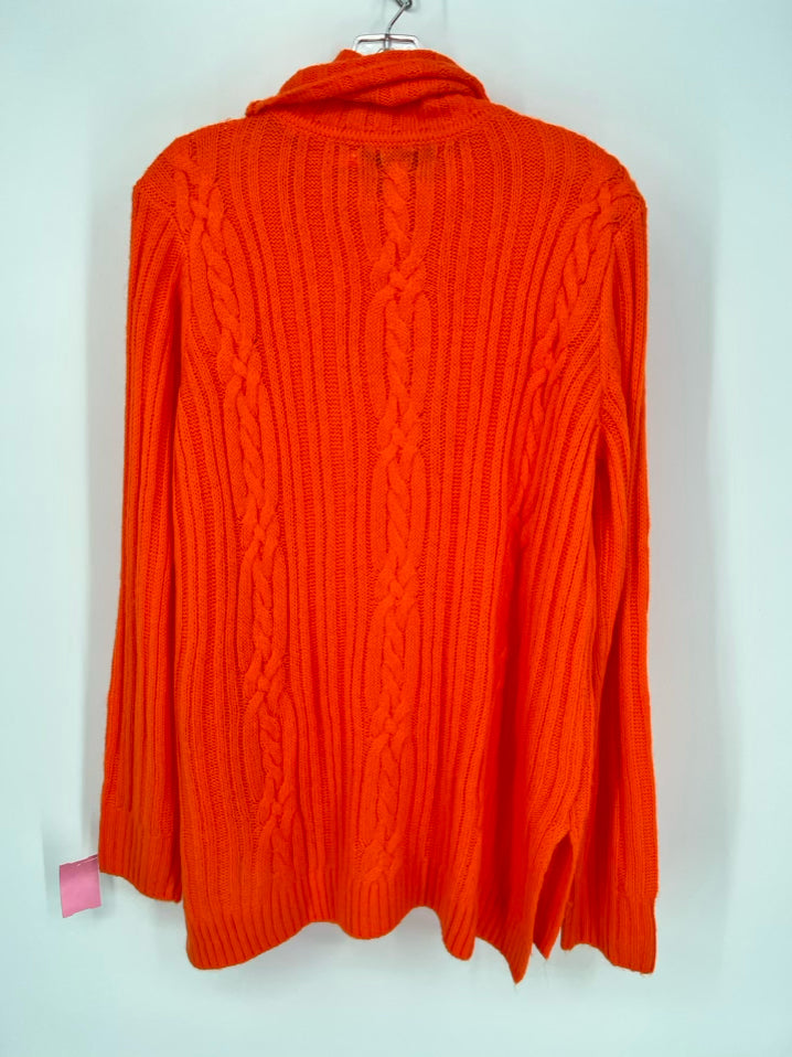 GRETCHEN SCOTT Size L Neon Orange Cowl Neck Sweater NWT