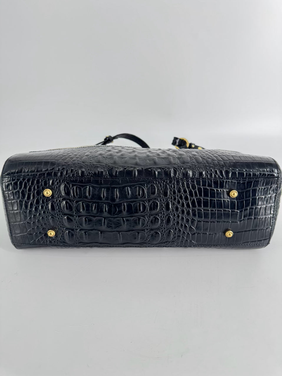 BRAHMIN Black & Brown Embossed Leather Purse