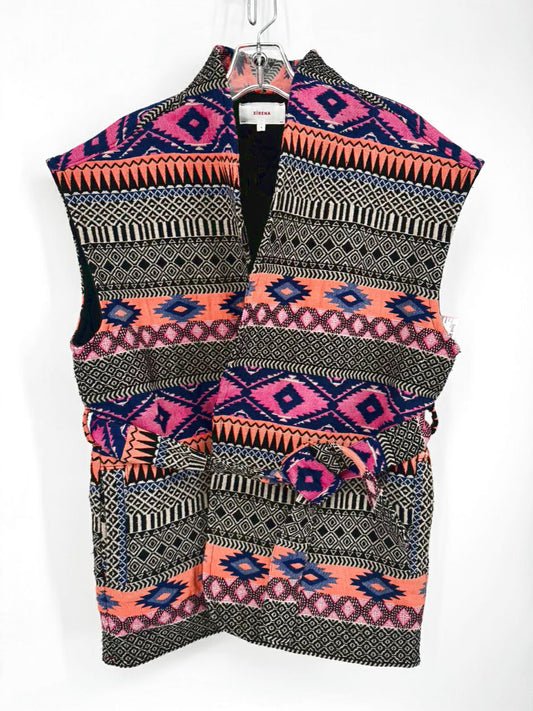 XIRENA Size S Black & Orange Belted Vest