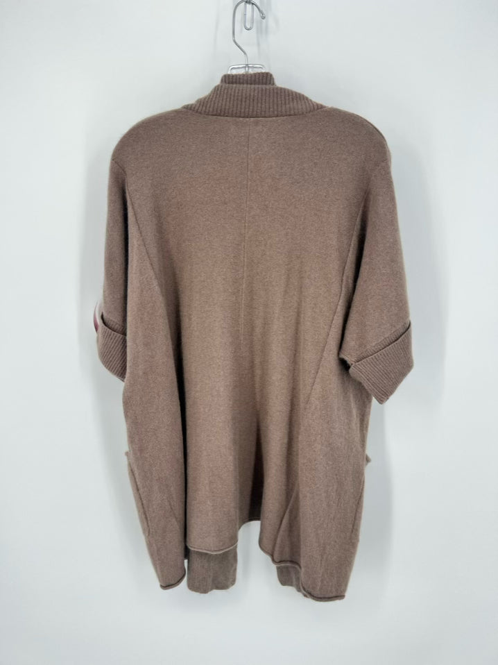 SYMPHONY + NOTE Size L Mushroom Cashmere Cardigan NWT