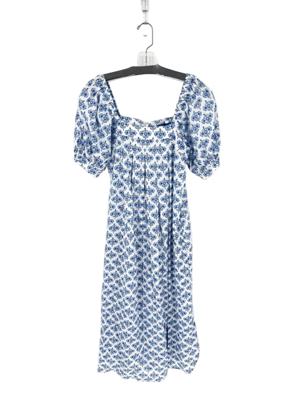 J MCLAUGHLIN Size M White & Blue Floral Maxi-Dress NWT