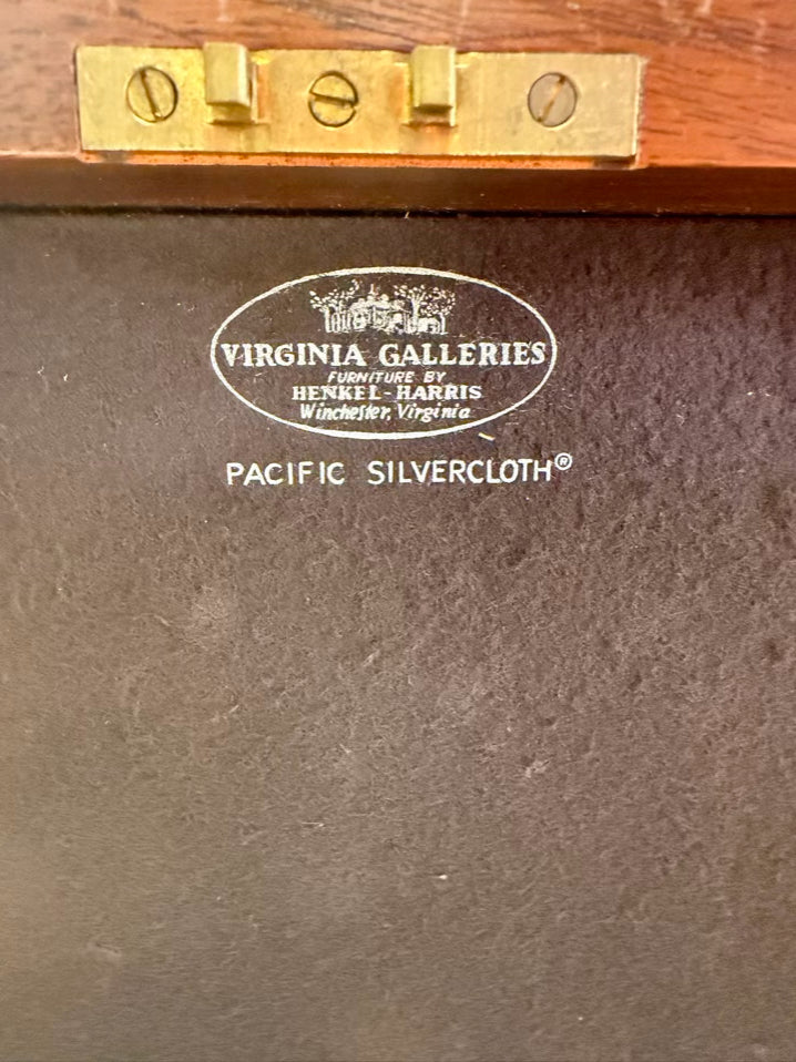 VIRGINIA GALLERIES Brown Wood Federal Silver Chest