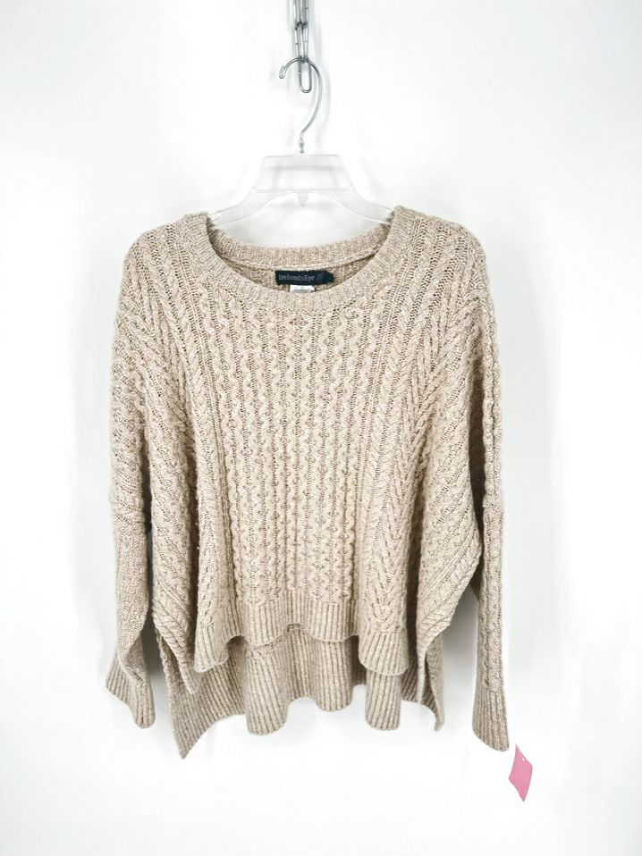 IRELANDSEYE Size L Latte Cable Knit Sweater