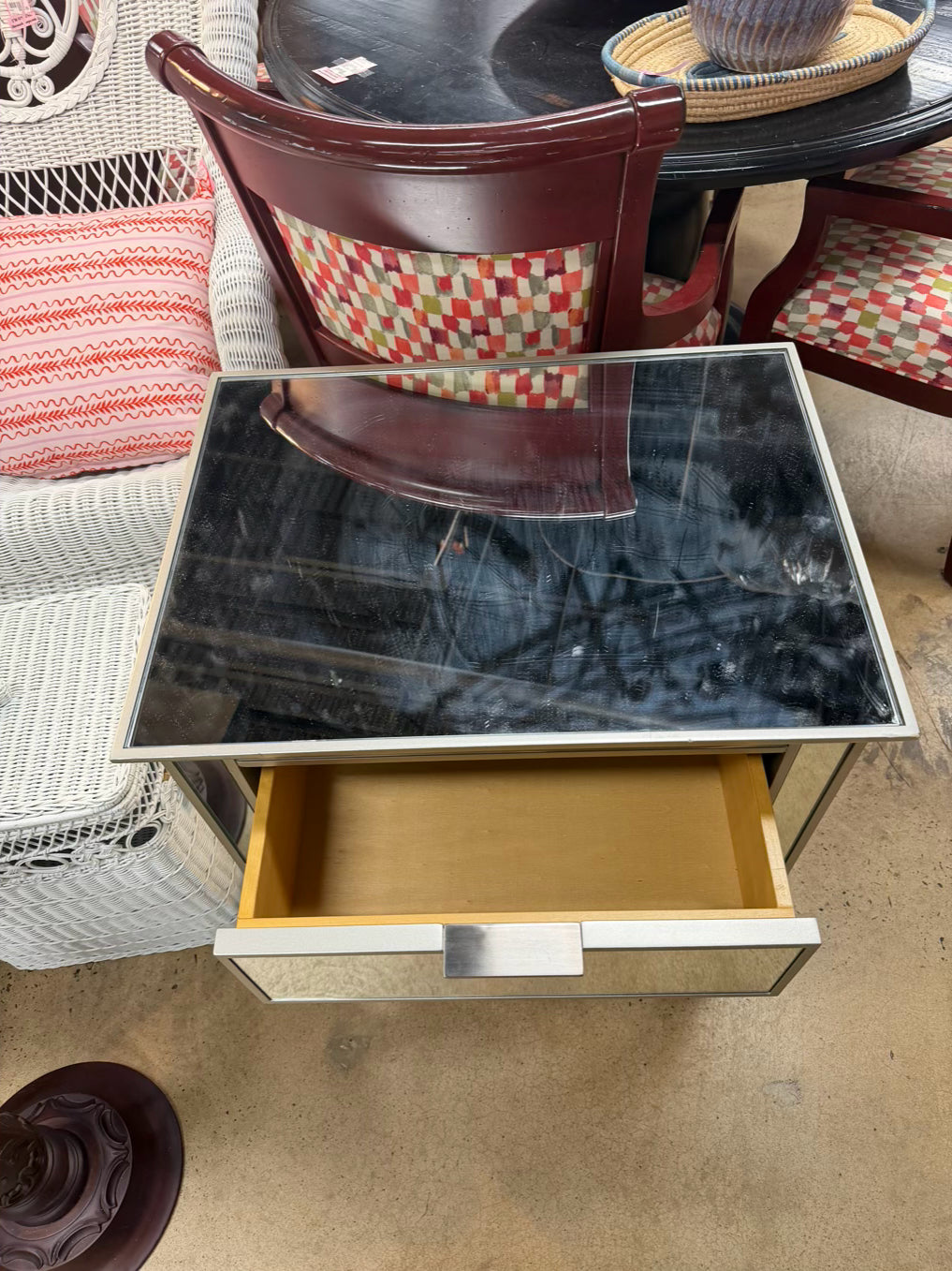 Mirrored End Table