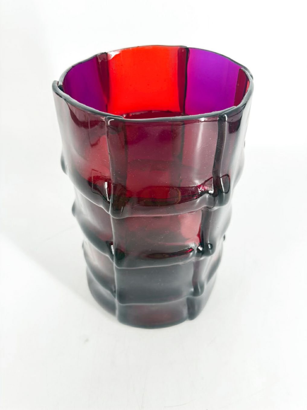 ENZO MARI Red Resin Bamboo Vase