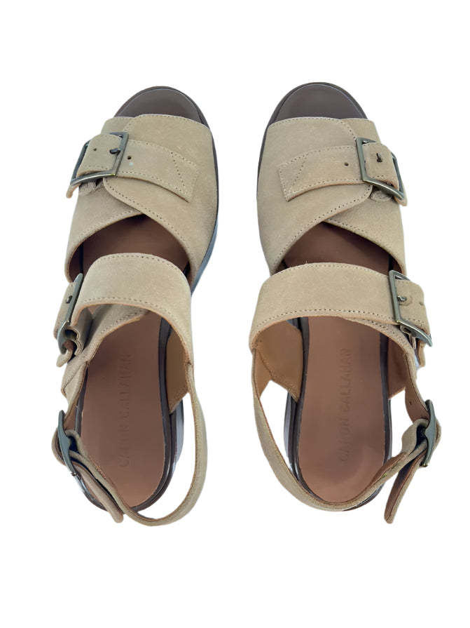 Caron Callahan Size WMNS 39.5 Camel Suede Wedge