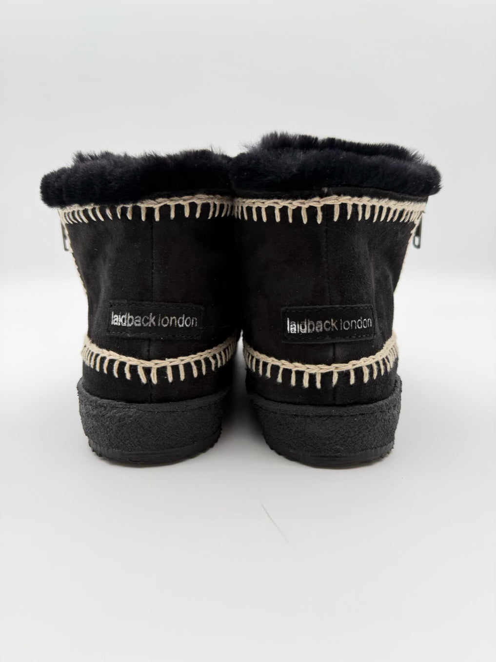 LAIDBACK LONDON WMNS Size 39 Black & White Crochet Detail Booties