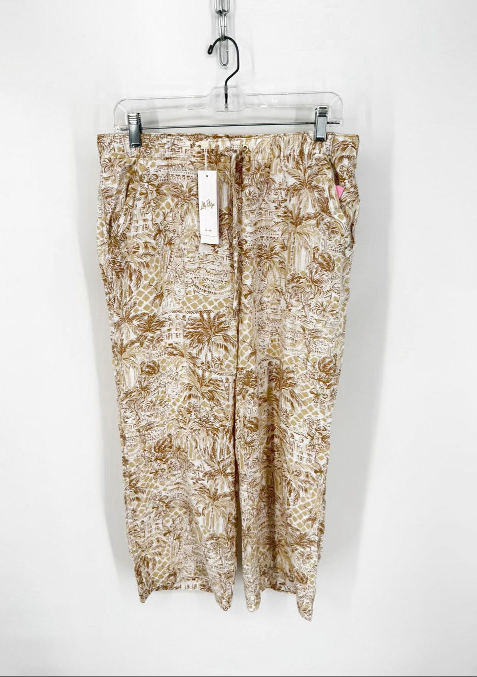 LILLY PULITZER Size M Tan Linen Pants NWT