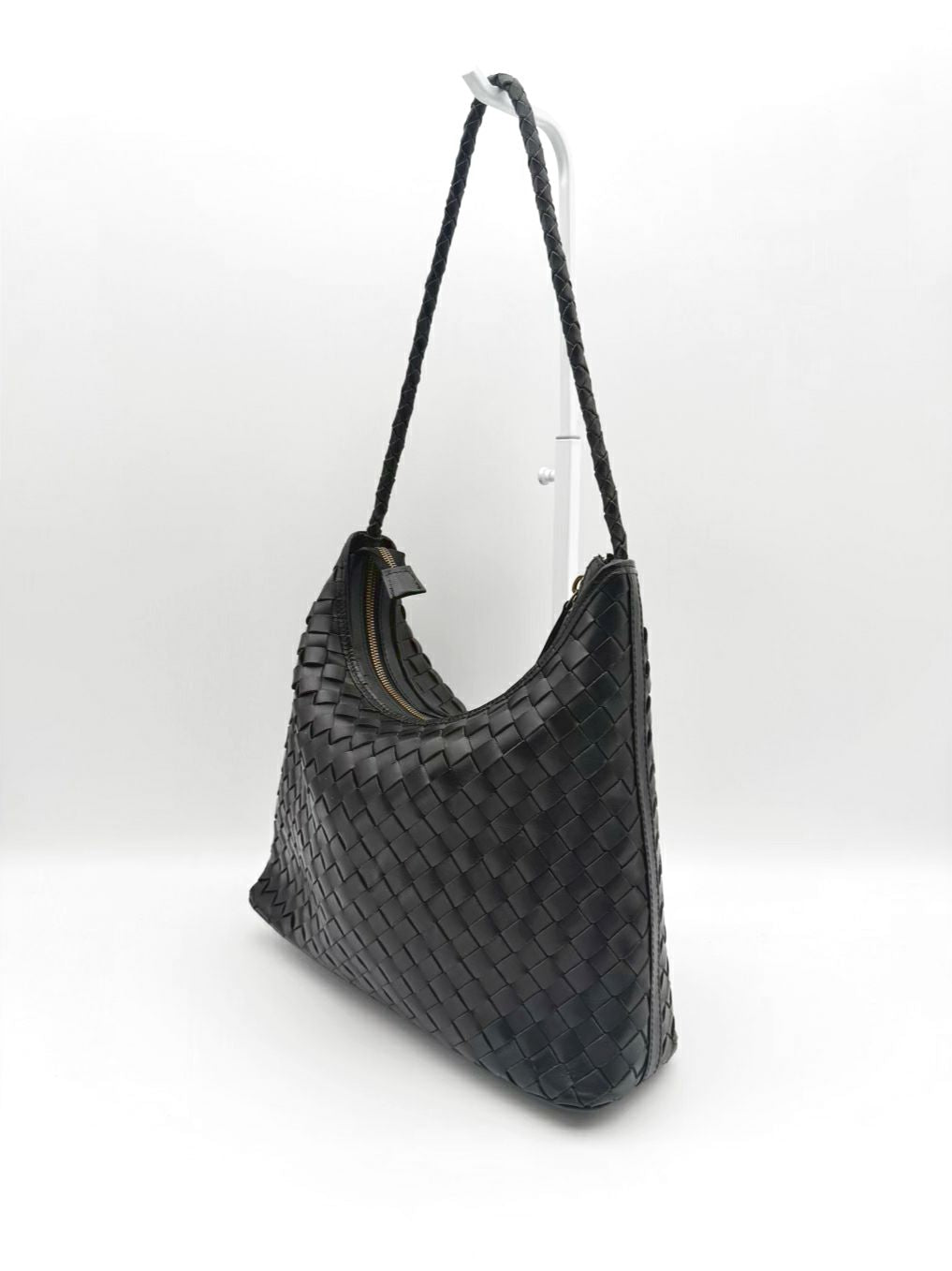 BEMBIEN Black Leather Woven Purse