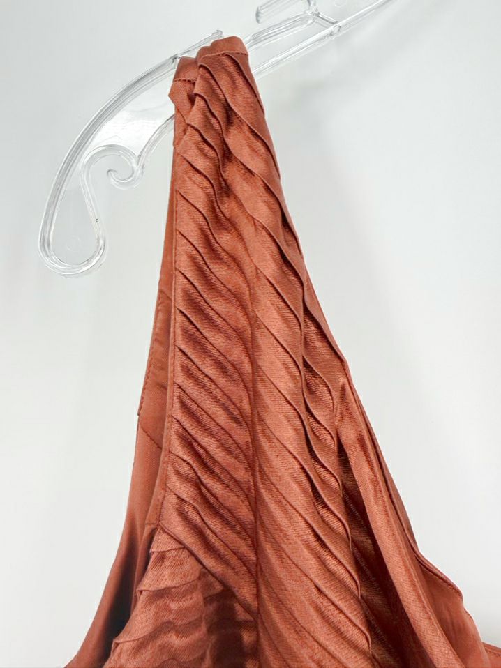 MESHKI Wmn's Size M Copper Pleated One Shoulder Maxi-Dress NWT