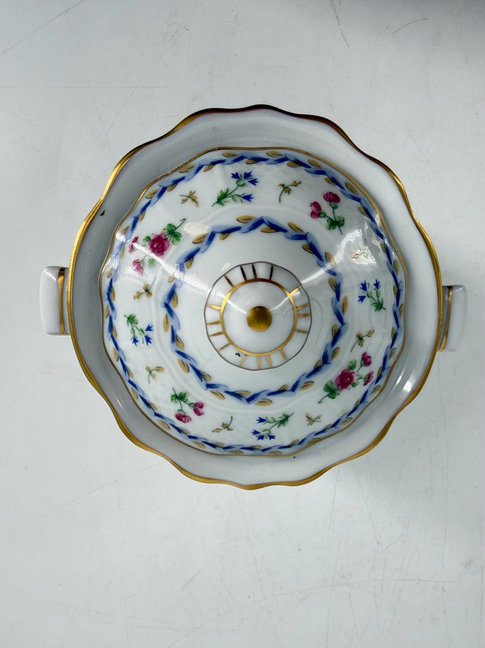 BERNARDAUD Porcelain Artois Bleu Cream & Sugar