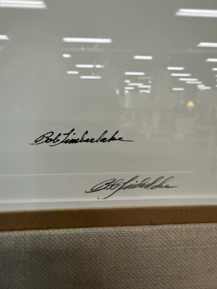 SIGNED BOB TIMBERLAKE The Pilot Print #3126/4621 In Brown Frame