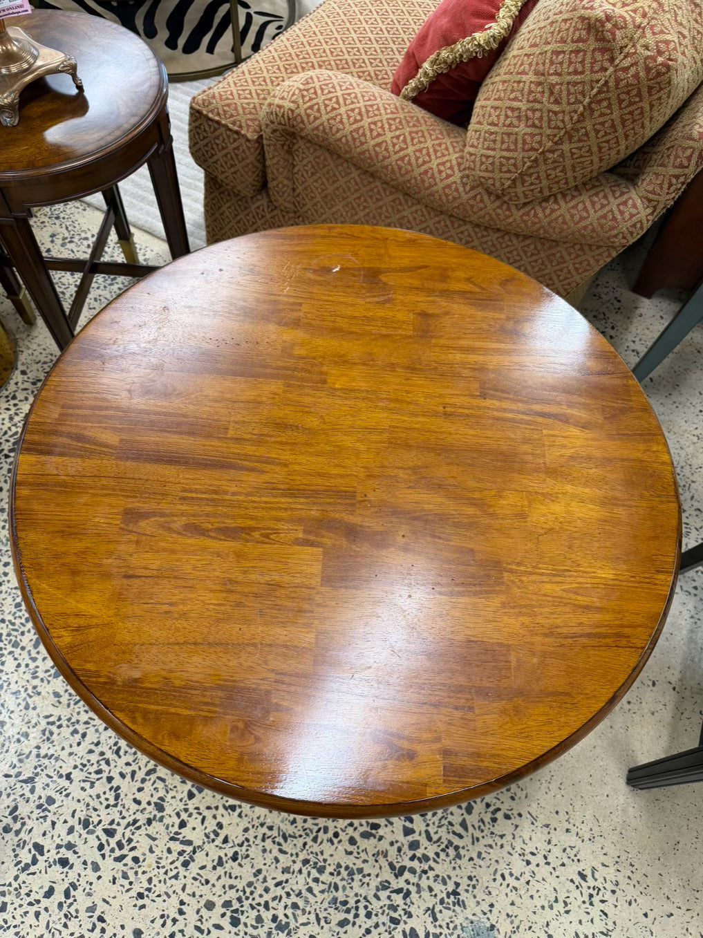 PIER 1 Black & Medium Brown Wood Round Bistro Table & 2 Chairs