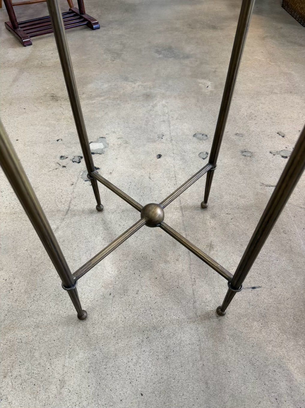Gold & Clear Metal & Glass Round Occasional Table
