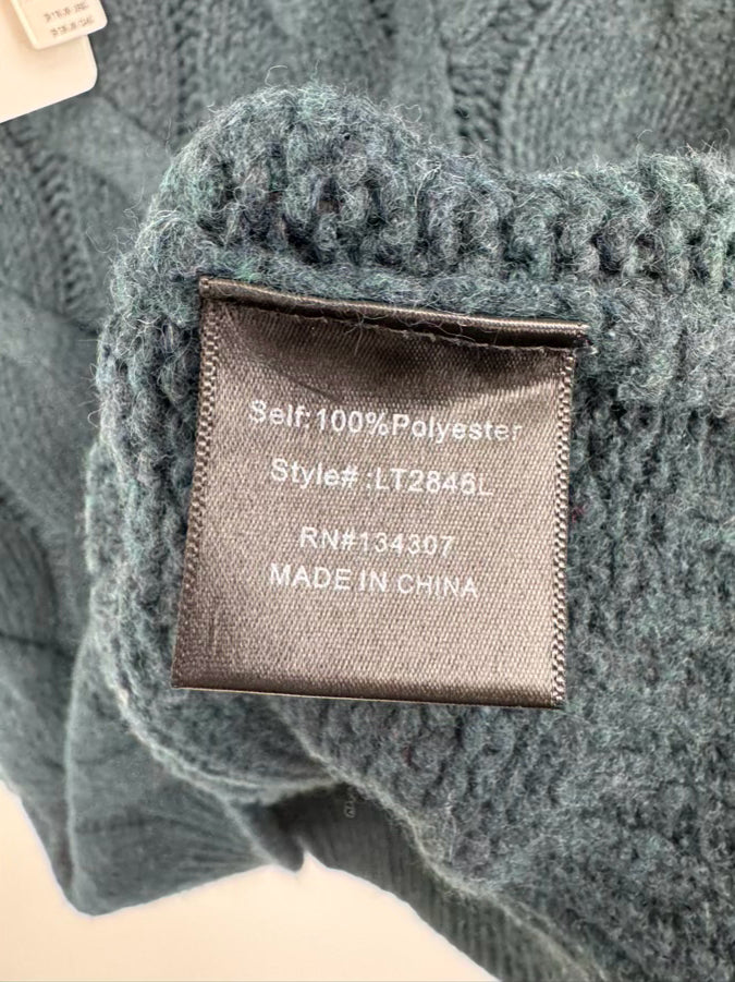 LINE AND DOT Size L Dark Teal Turtleneck Sweater NWT