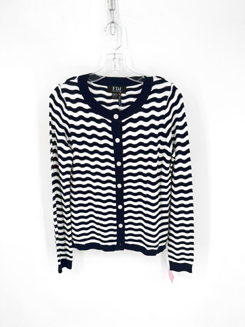 FDJ Size L Navy & Cream Cardigan NWT