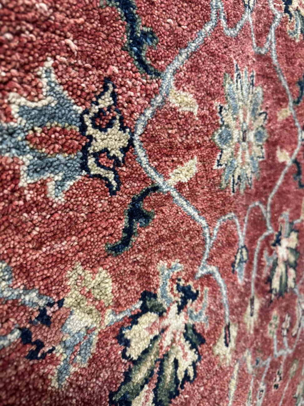 ETHAN ALLEN Red & Blue Mughal Kashan Area Rug
