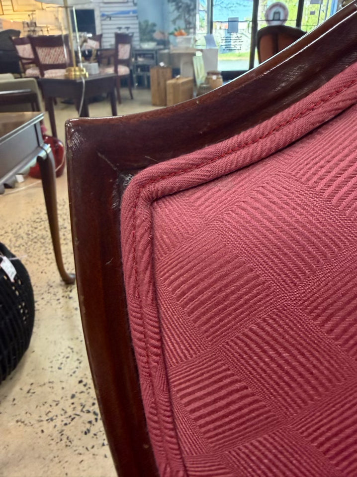VINTAGE Wood Louis XVI Chair w/ Pink Fabric & 2 Pillows