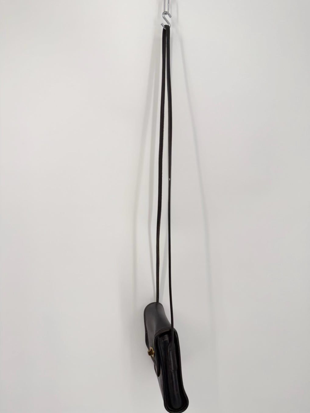VINTAGE COACH Black Leather Crossbody Bag