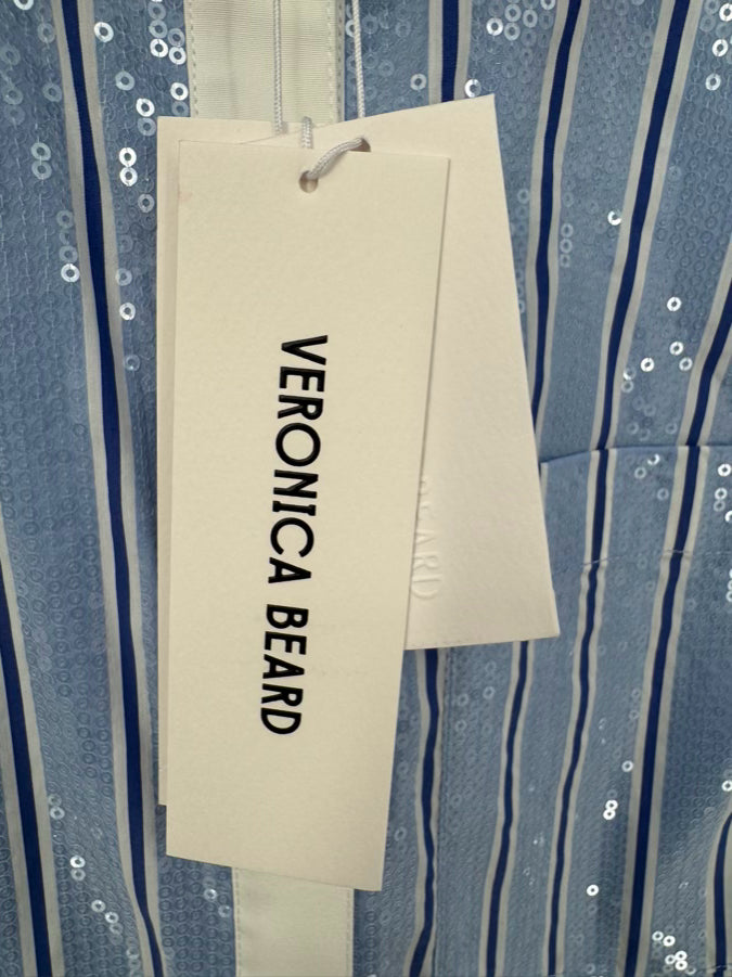 VERONICA BEARD Size 4 Blue & White Sequin Maia Top NWT