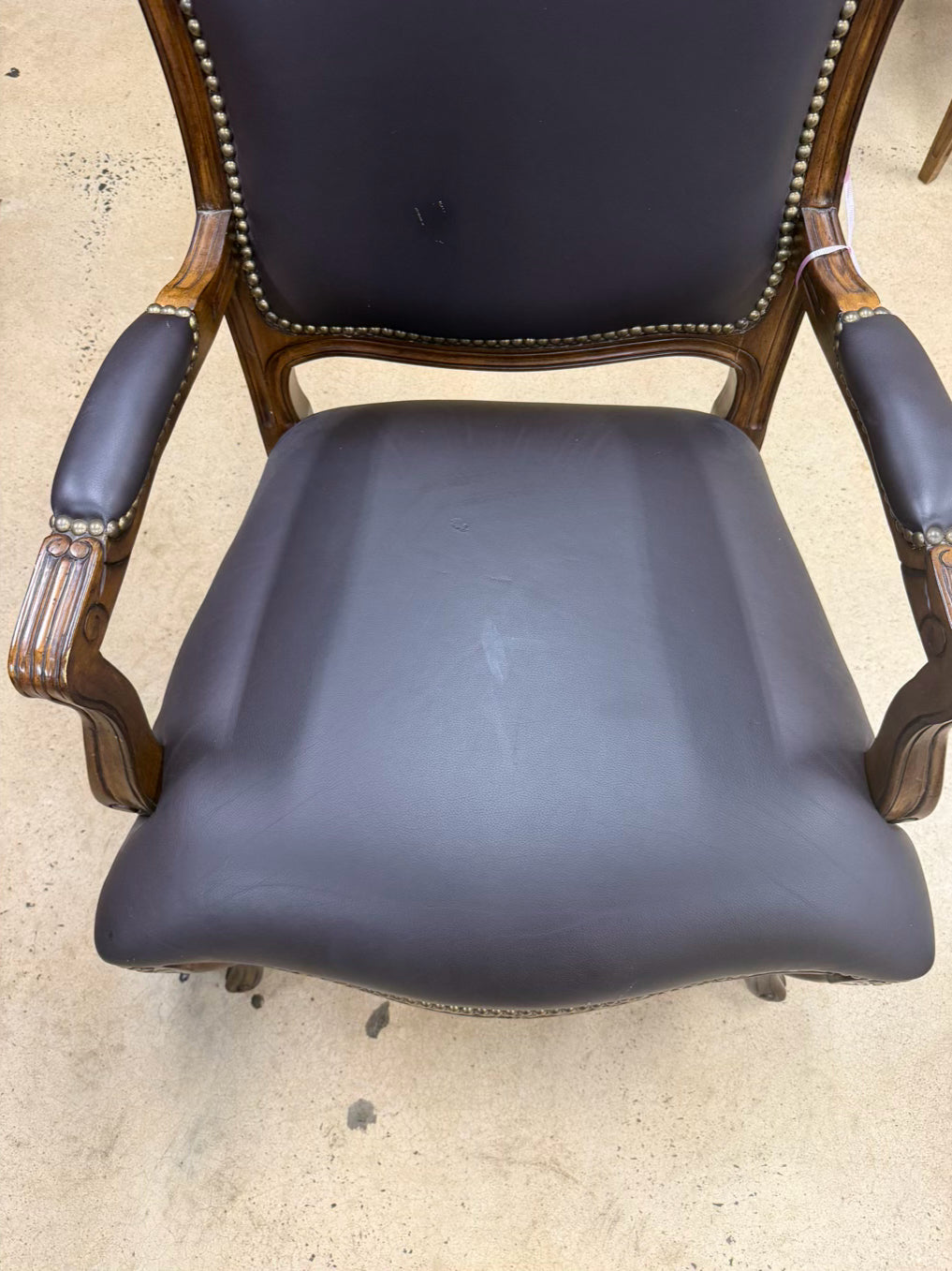 Black Faux Leather Nail Head Chair
