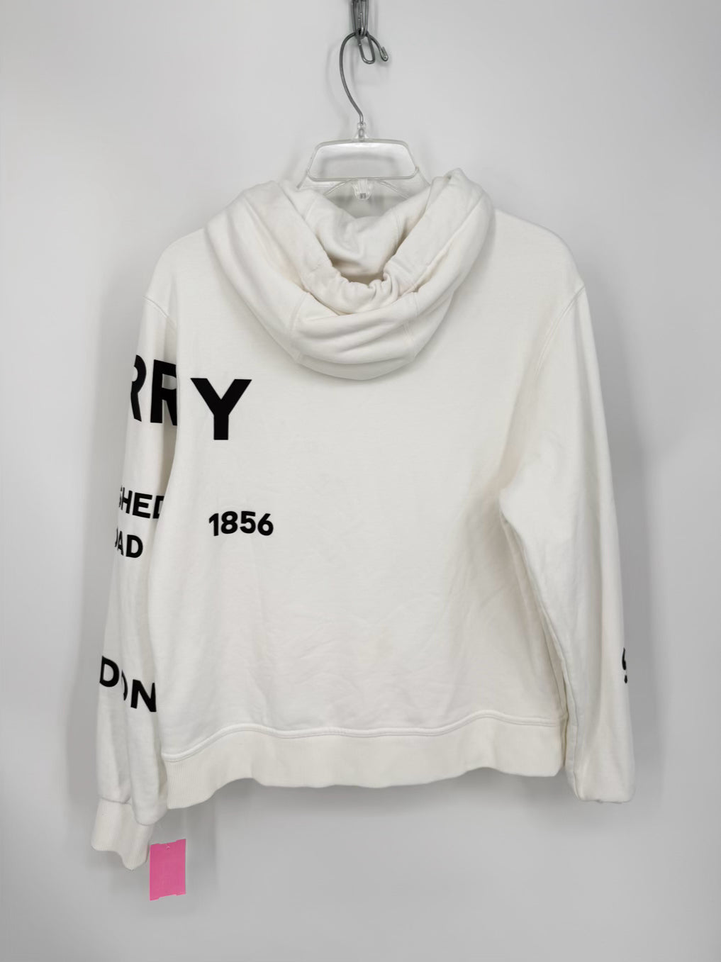 BURBERRY LONDON Horseferry Wmn's Size S White & Black Print Hoodie