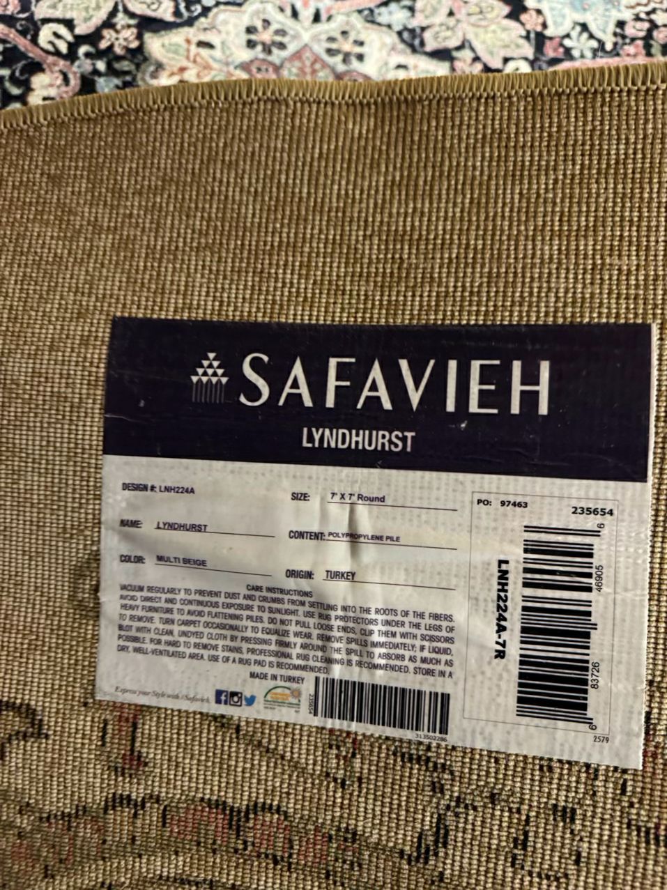 SAFAVIEH Gold & Red Oriental Detail Lyndhurst Round Area Rug