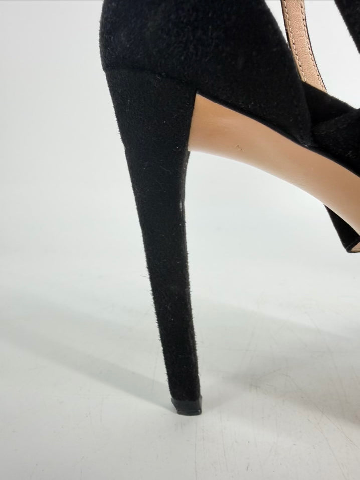 PRADA Size 39 Black Suede Heels