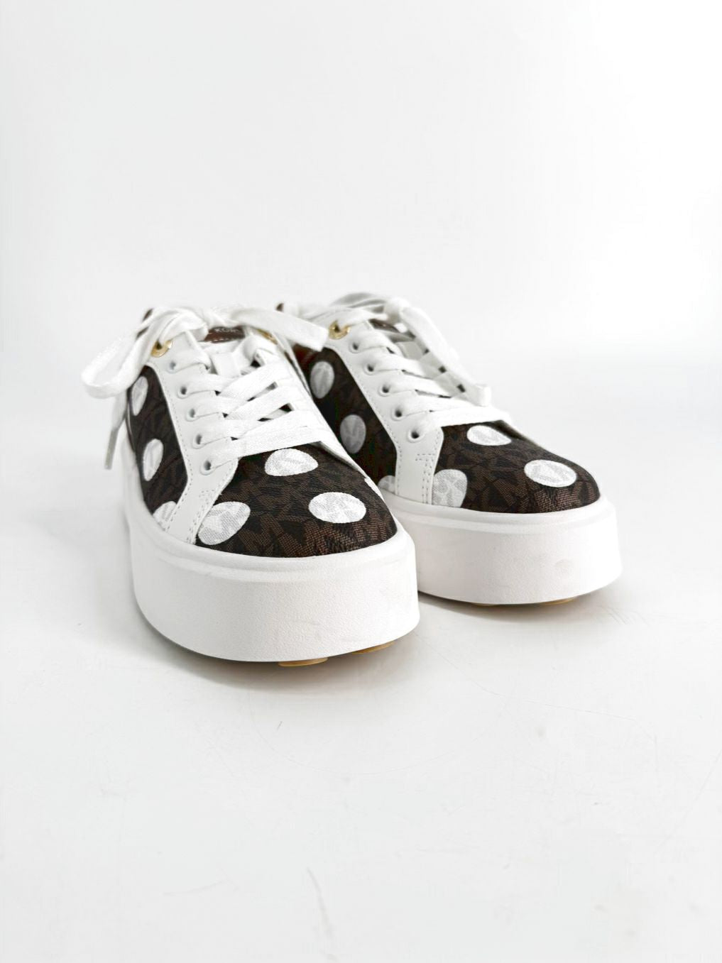 MICHAEL MICHAEL KORS Size 7 Brown & White Monogram Casual Shoes NWT