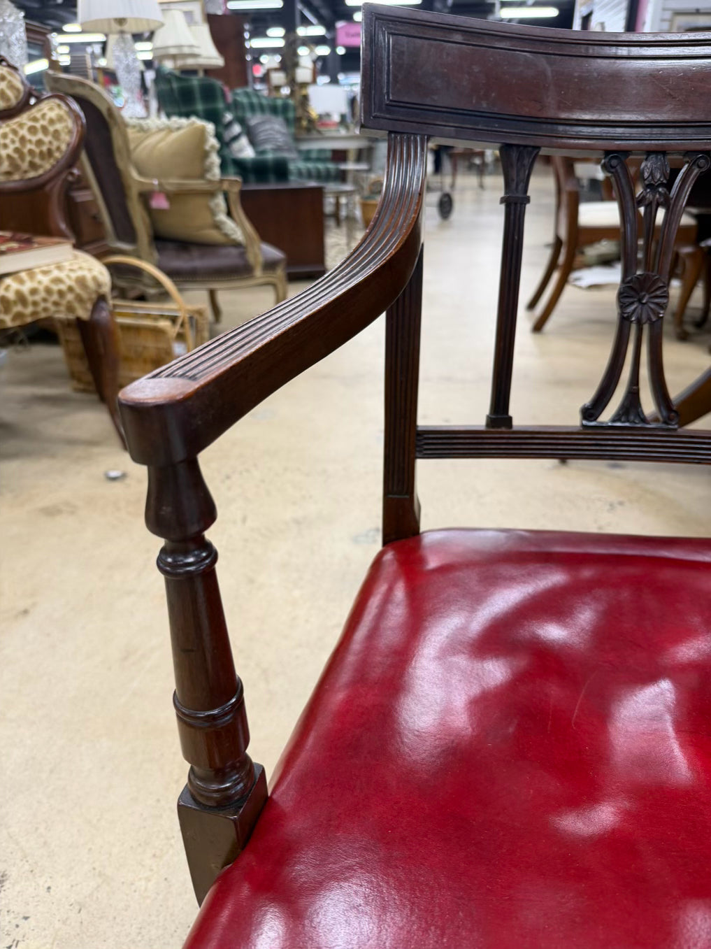 BAKER Dark Wood Dinning Table & 6 Chairs w/ 4 Leaves