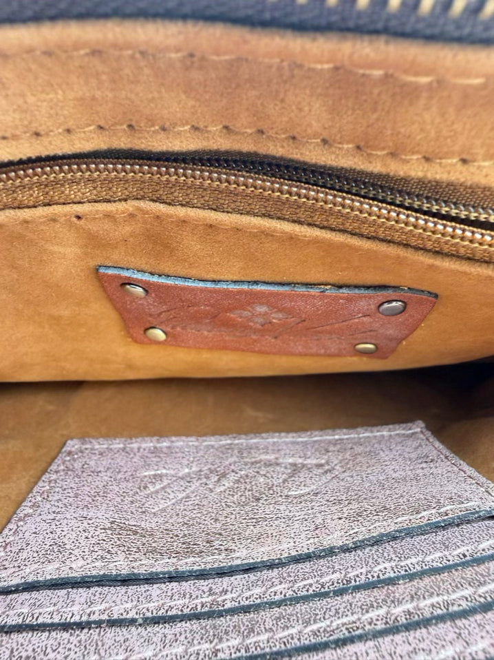PATRICIA NASH Leather Rose Embossed Crossbody Bag
