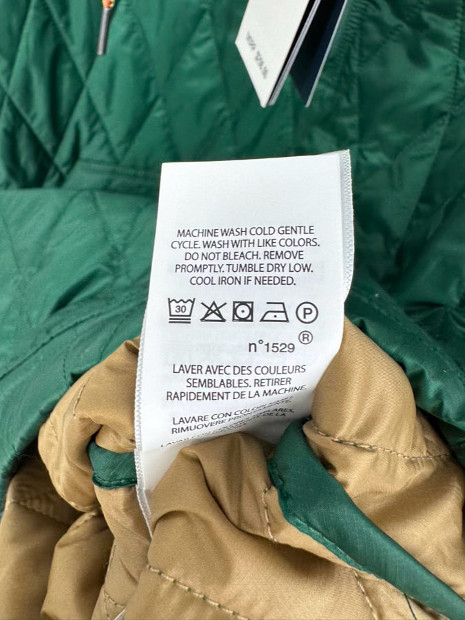 POLO RALPH LAUREN Size M Green Quilted Pullover Jacket NWT