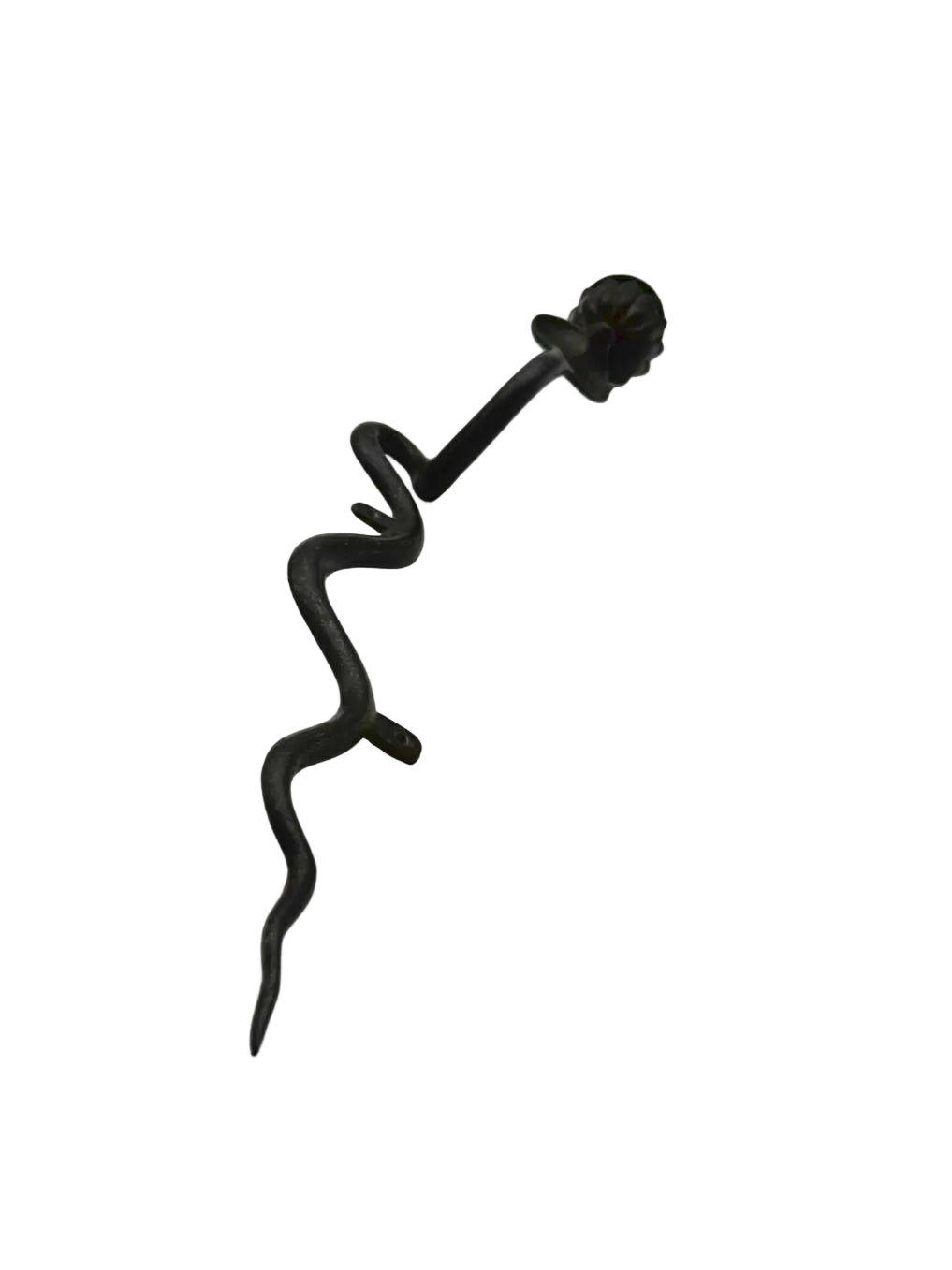 VINTAGE Gray Metal Cobra Candleholder