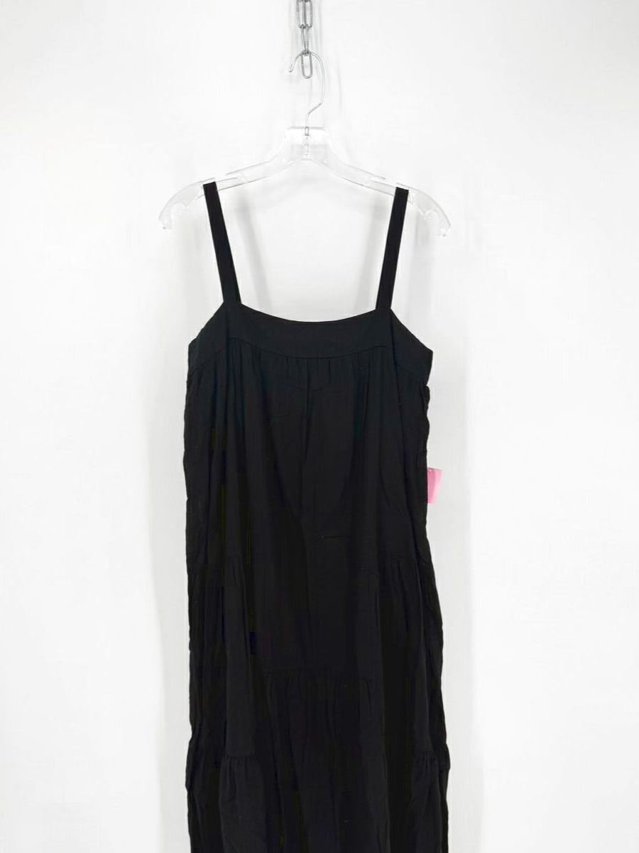 JENNI KAYNE Size M Black Cotton Linen Blend Sleeveless Maxi-Dress