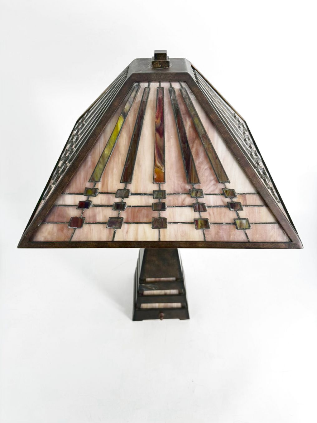 Tiffany Style Brown, Purple & Green Lamp