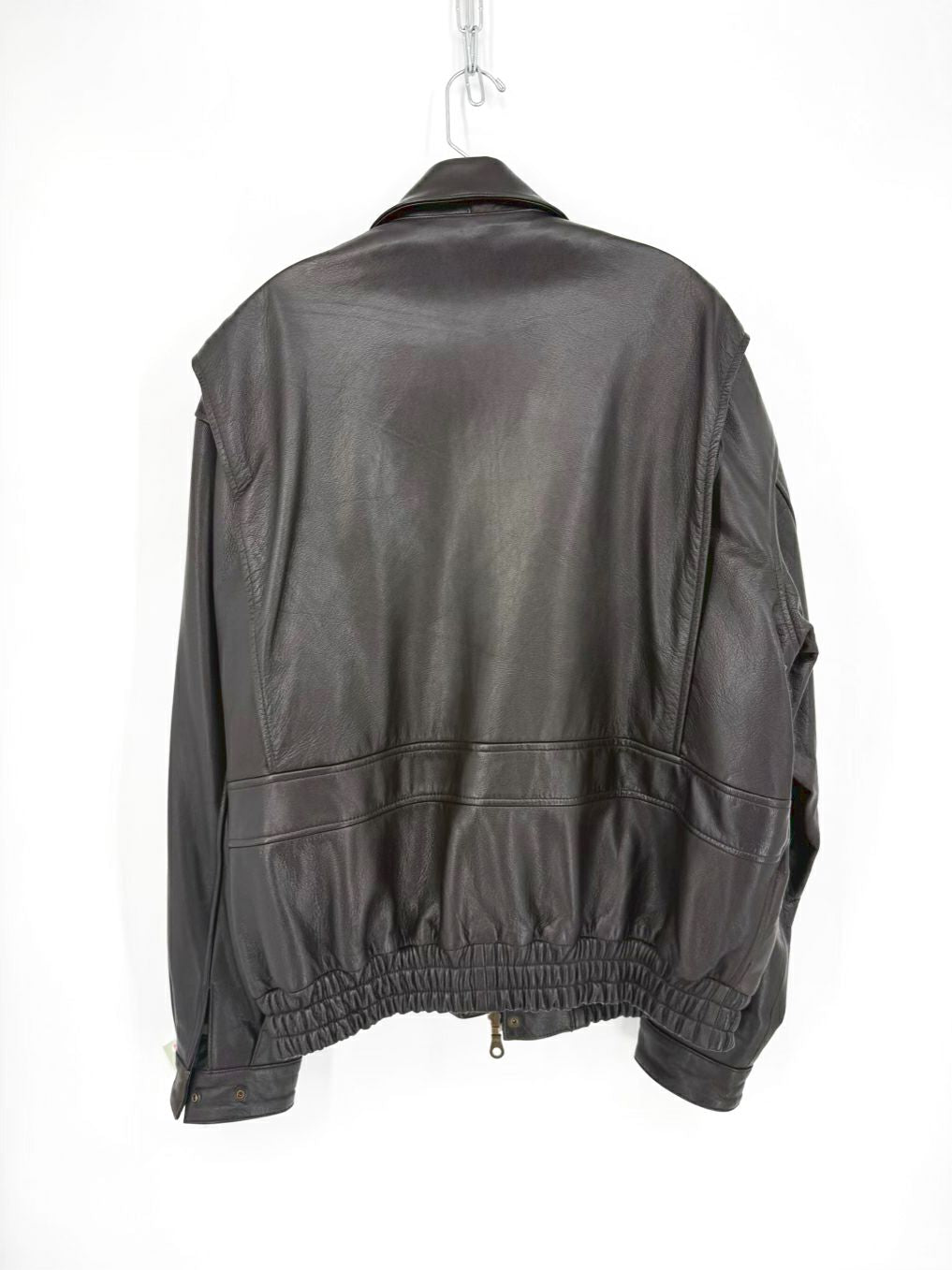 VINTAGE COOPER Men's Size XL Dark Brown Goat Skin Leather Flight Jacket