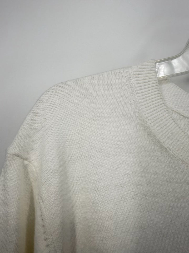 BARBOUR Size 14 Cream Short Sleeve Sweater NWT
