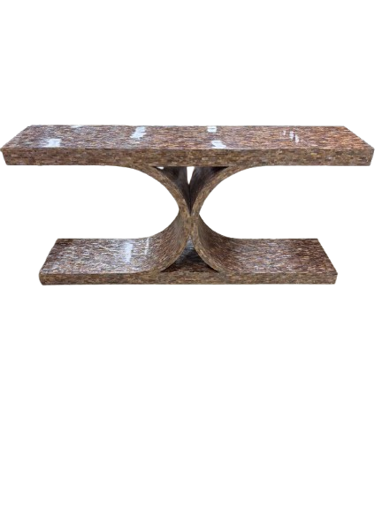 Pink & Brown Tessellated Shell Console Table