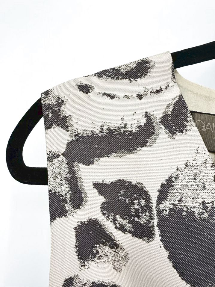 GIAMBATTISTA VALLI Size Wmn's 46 Latte Jacquard Leopard Sleeveless Dress NWT