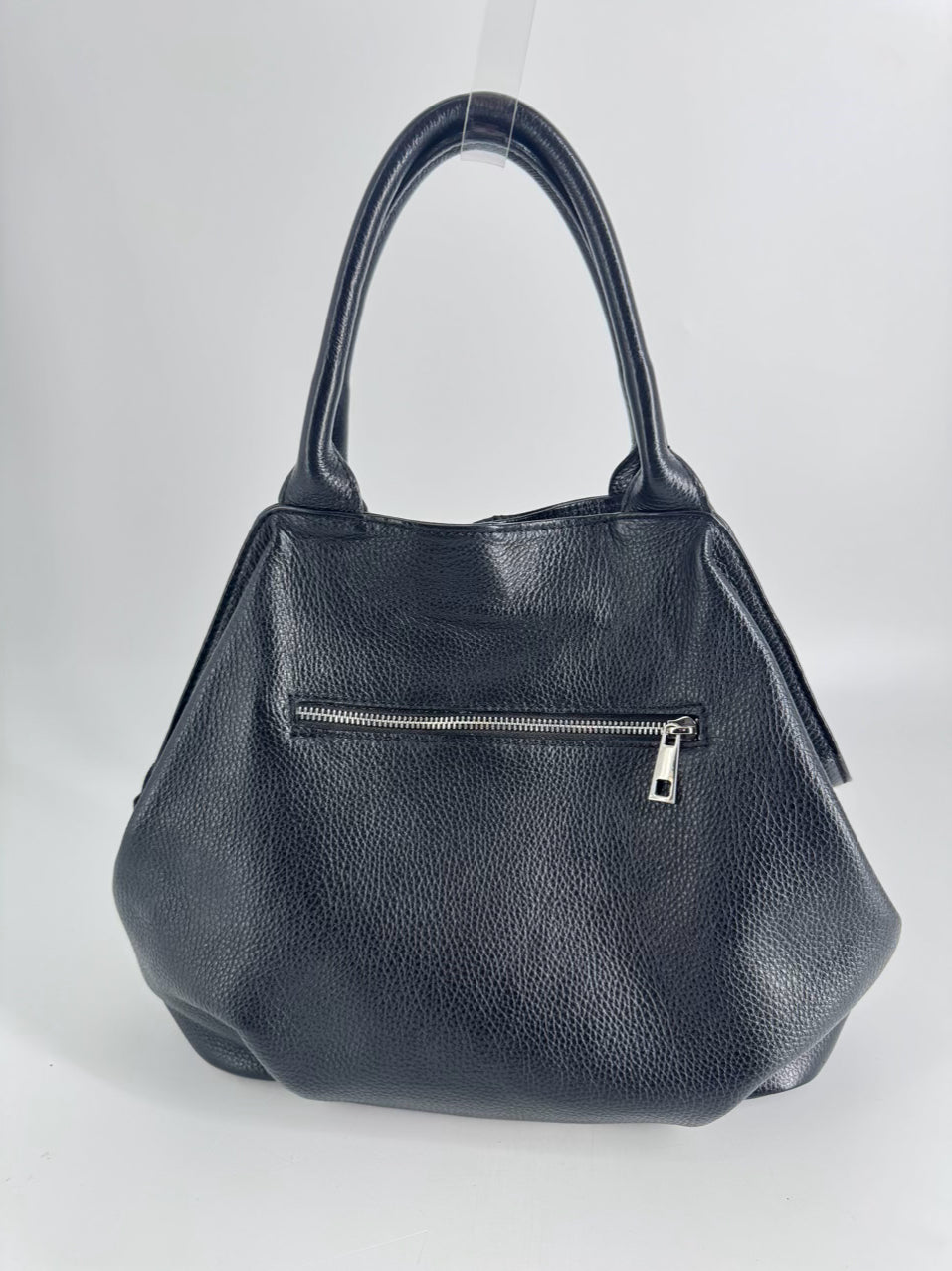 TANO Black Pebbled Leather Purse