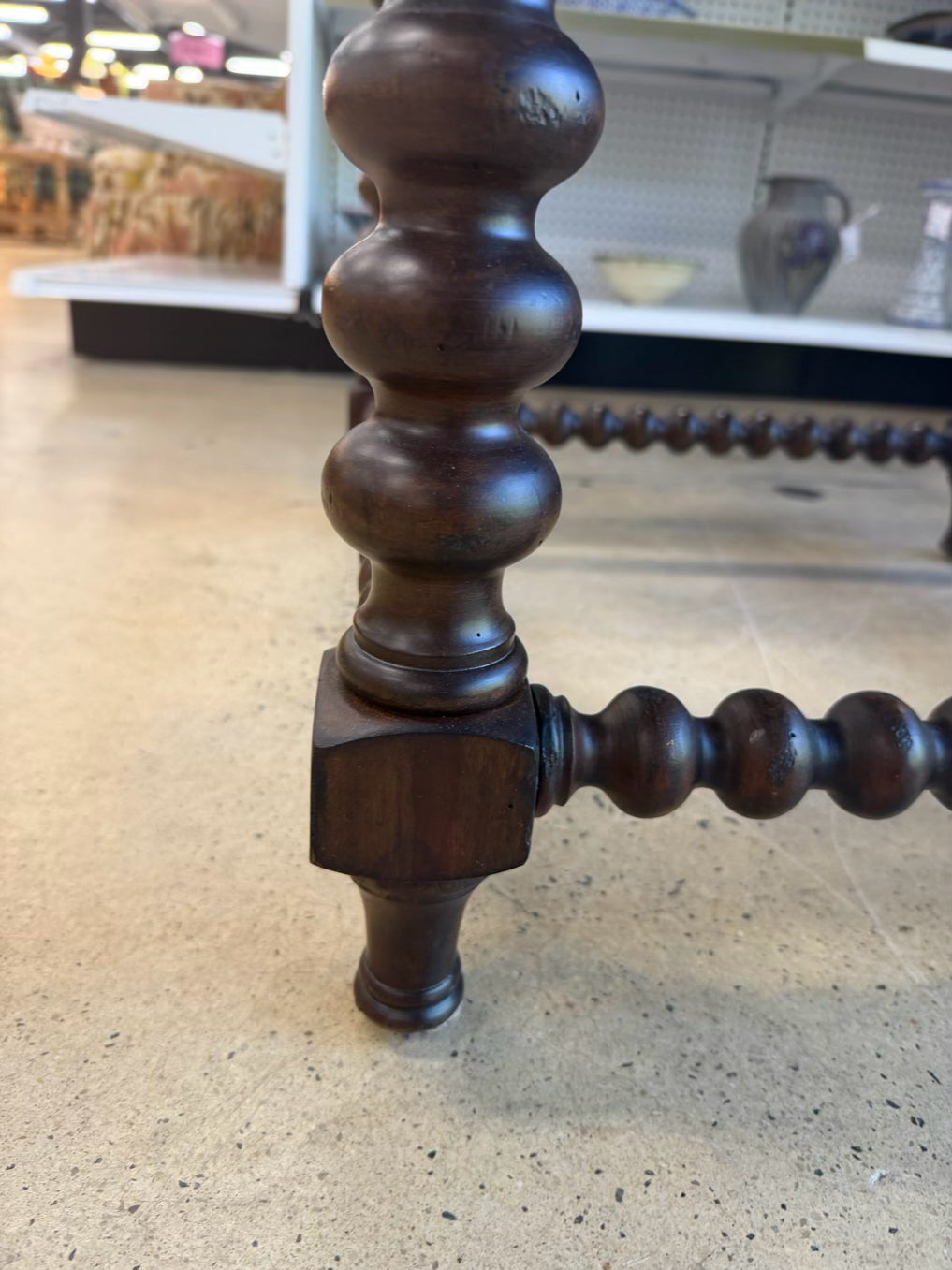 Jacobean Wood Occasional Table w/ Bobbin Style Legs
