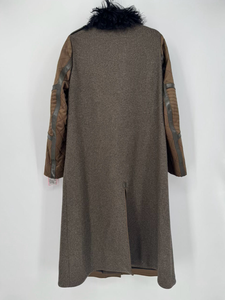 BELSTAFF Size 44 Moss Cashmere, Wool & Angora Full Length Coat