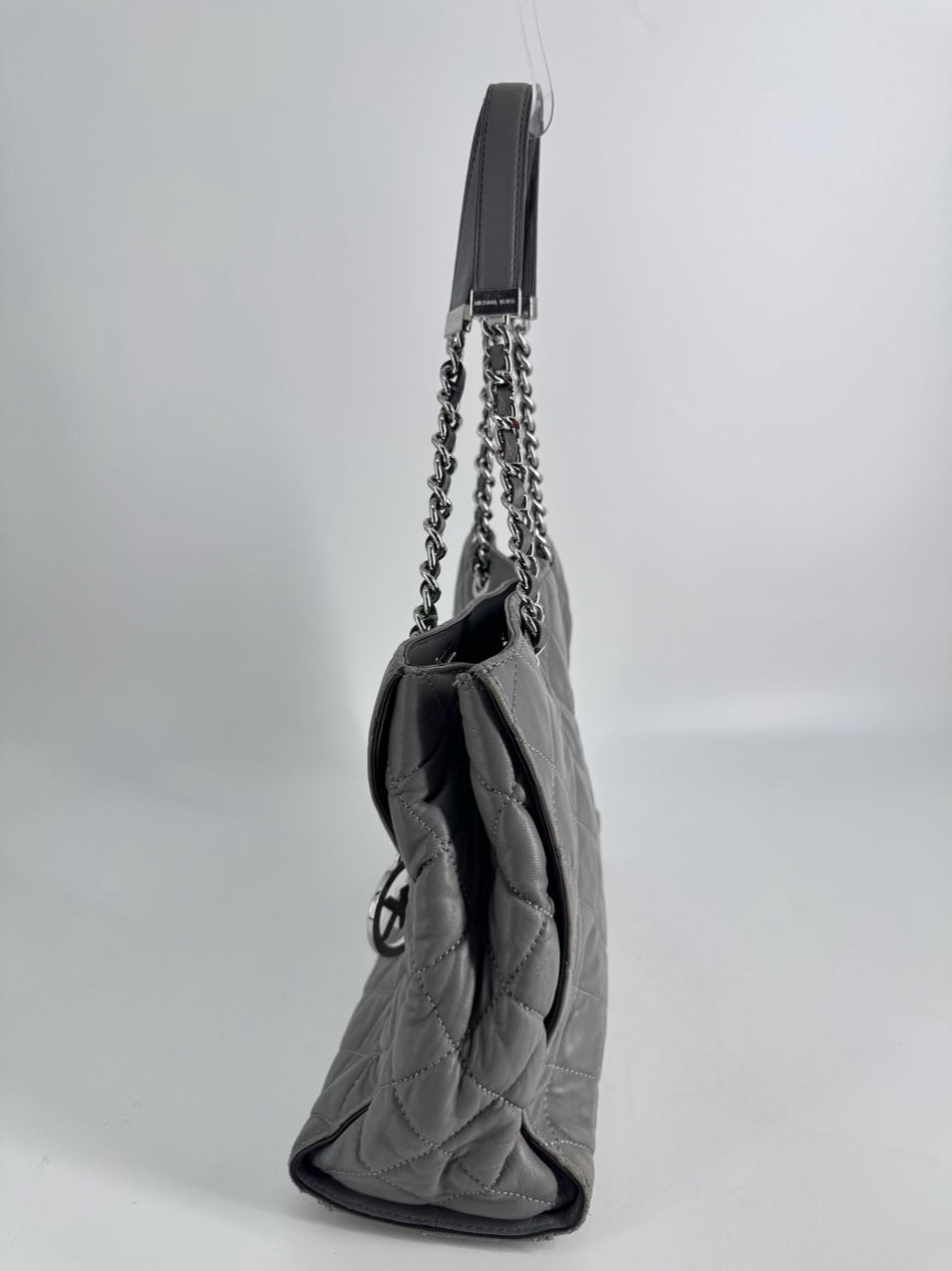 MICHAEL KORS Gray Quilted Leather Purse