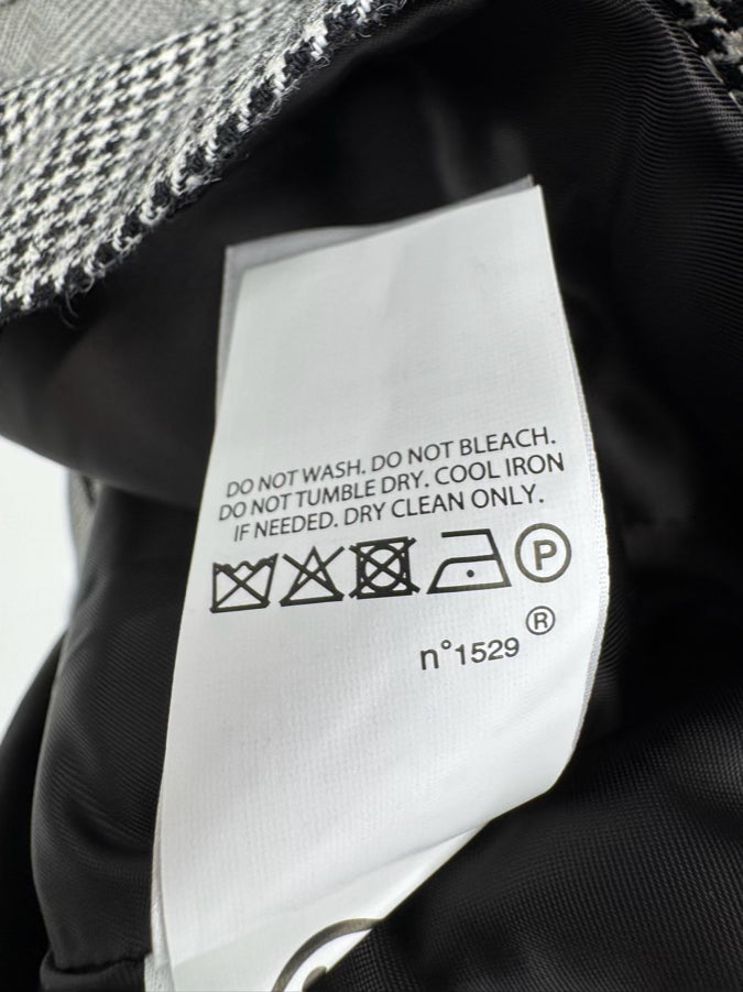 POLO RALPH LAUREN Size 14 Black Silk & Linen Blend Houndstooth Blazer NWT