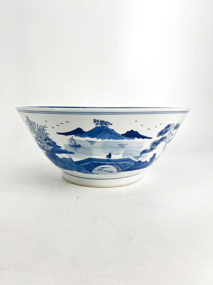 CHINESE EXPORT Blue & White Porcelain Canton Blue Bowl