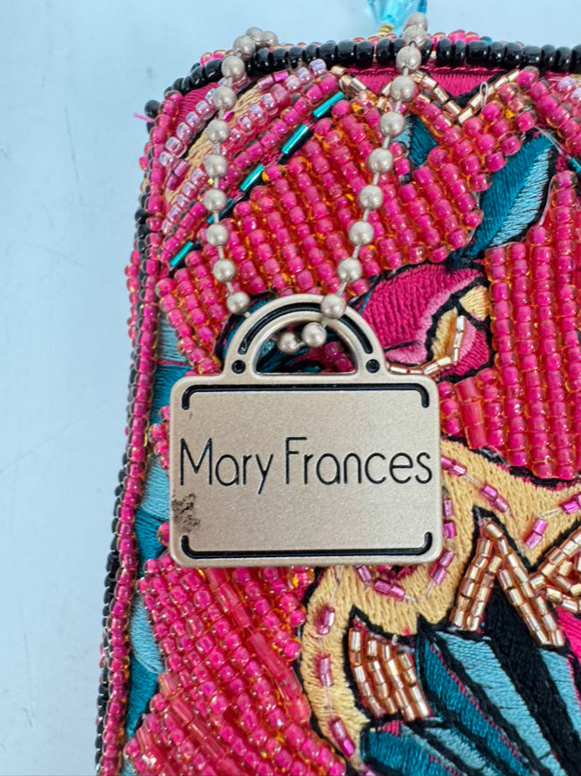 MARY FRANCES Pink & Blue Heart Beaded Evening Bag