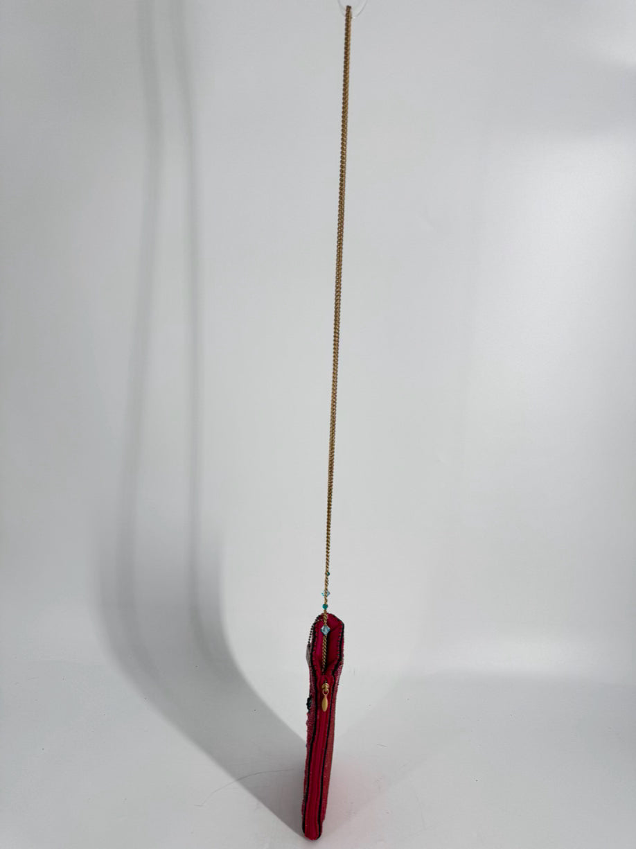 MARY FRANCES Pink & Blue Heart Beaded Evening Bag