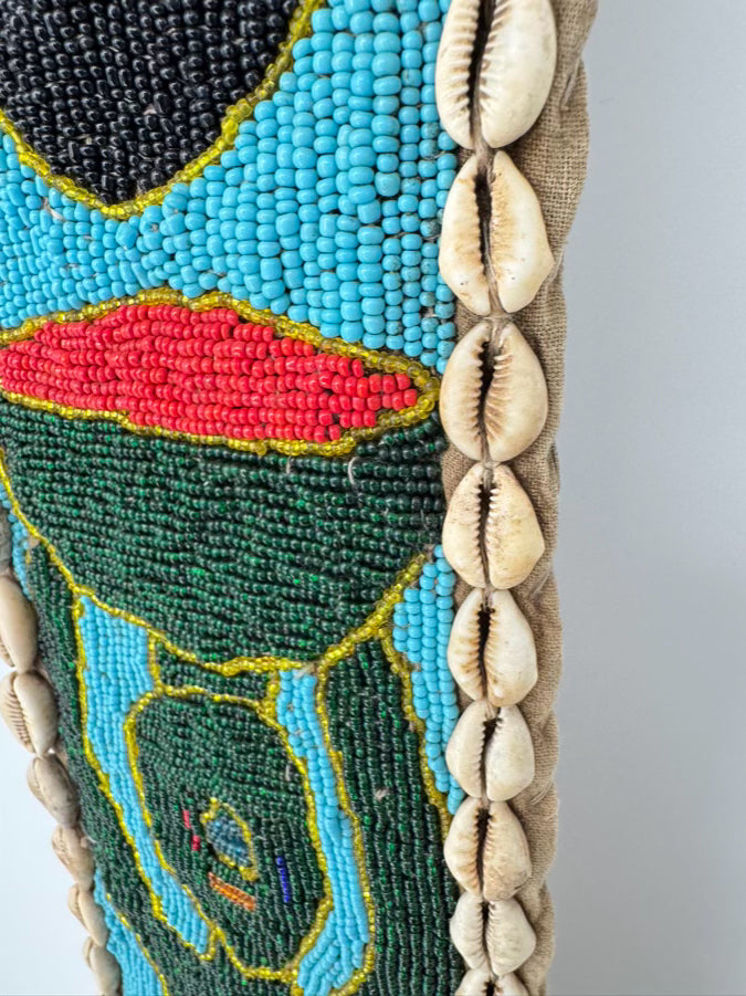 AFRICAN Multicolor Beads & Cowrie Shells "Yoruba" Wall Hanging