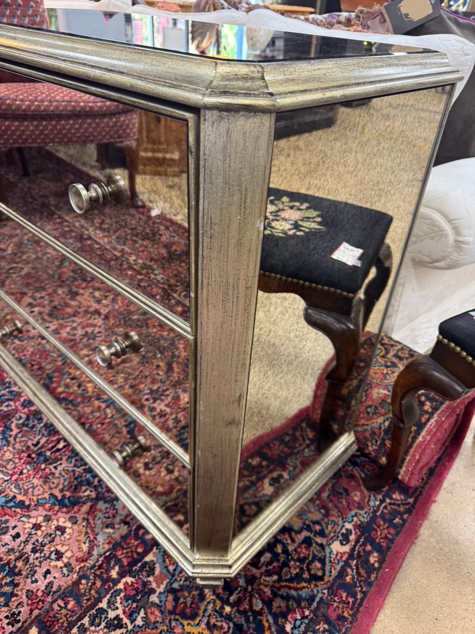 Smokey Mirror 3-Drawer Chest